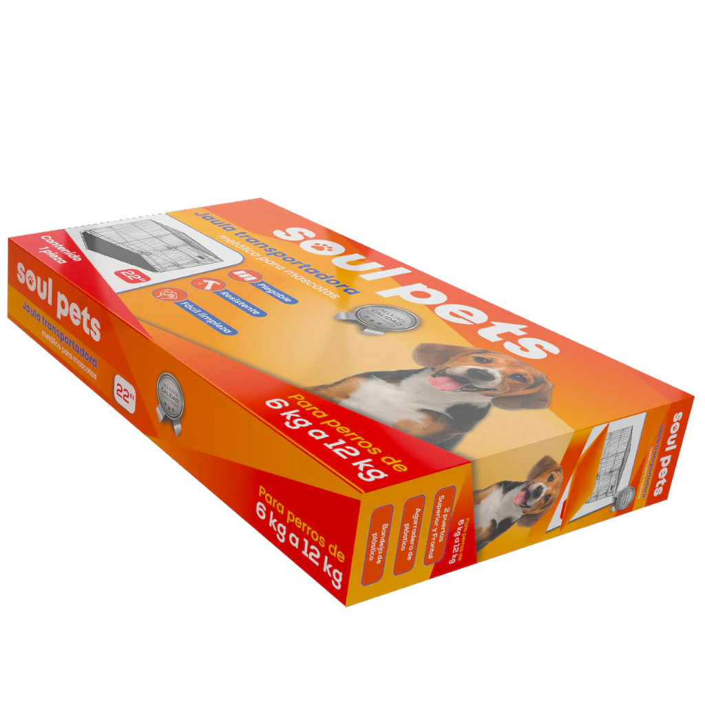 Jaula Transportadora de 22 Pulgadas para Perros de 6 a 12 Kg - Soul Pets - Imagen 3