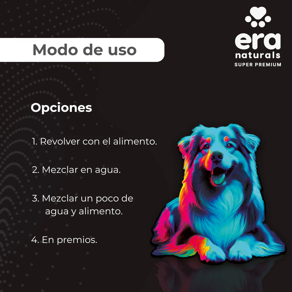 Era Naturals Cadera Y Articulaciones. Suplemento para Perros con Glucosamina, Condroitina y Colágeno Complemento para Croquetas o Dieta Barf 300g - Imagen 5