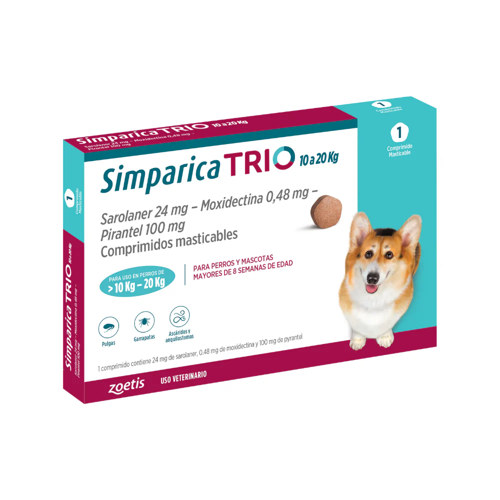 Simparica Trio 10 - 20kg 1 Comprimido