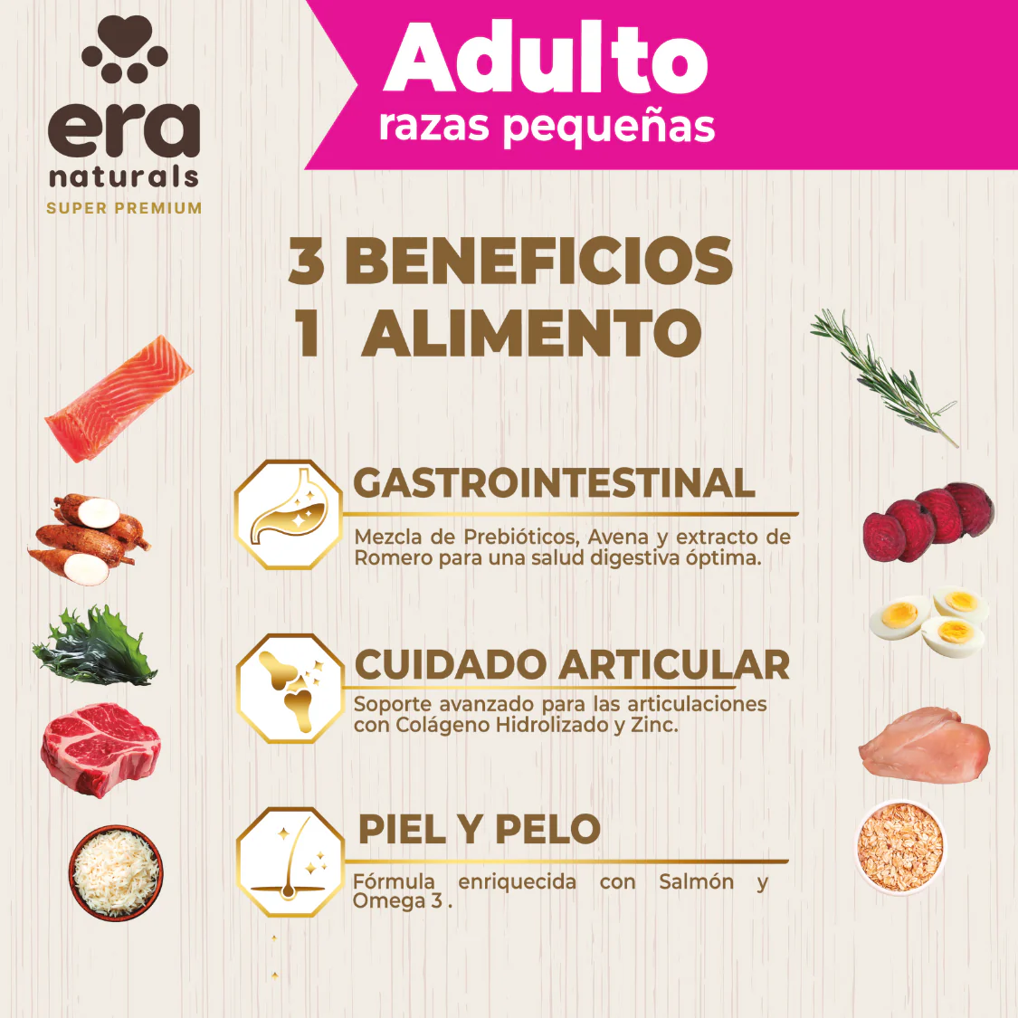 Era Naturals Adulto Raza Pequeña Alimento Super Premium - Imagen 2