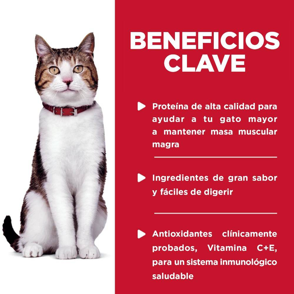 Hill's Science Diet Adult 7+ alimento húmedo en pouch para gato senior, platillo de pollo 79g Caja con 24 pz - Imagen 5