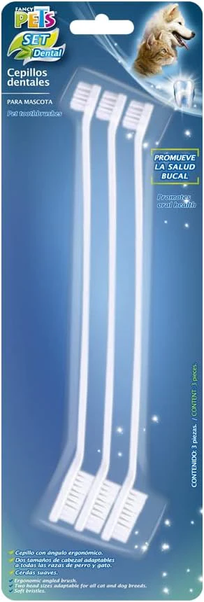 Set De Cepillos Dentales Para Mascota 3 Pz Fancy Pets