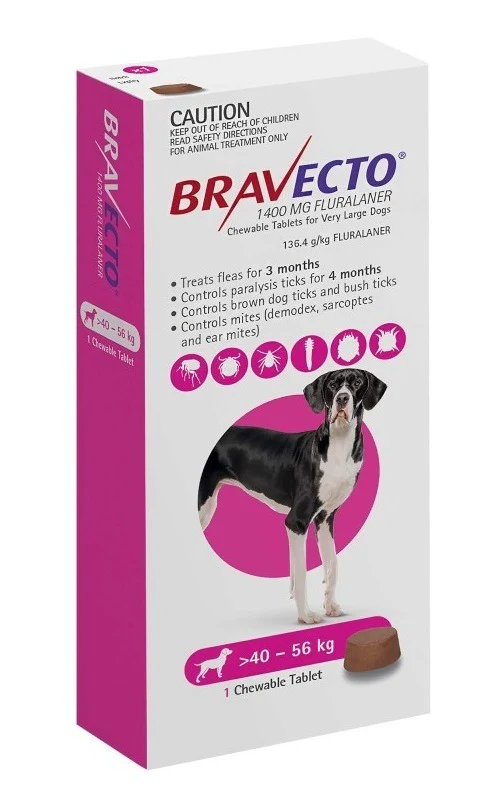 Bravecto Tab Masticable Antiparasitaria Canina 40-56kg - Imagen 3