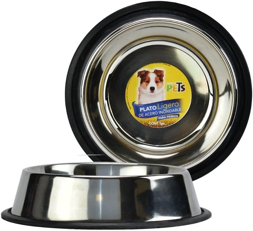 Plato De Acero Ligero 96 Oz Fancy Pets
