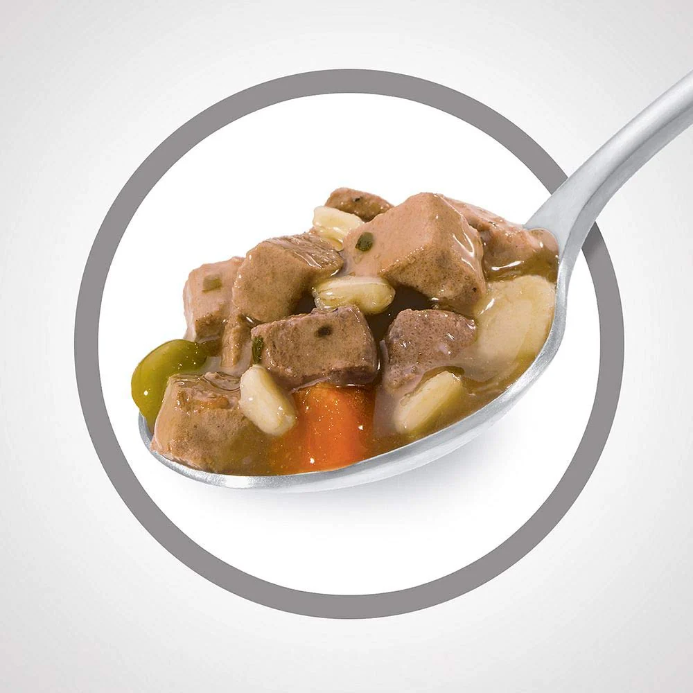 Hill's SD Adult 7+ Small & Mini Alimento Húmedo en cluster para Perro Senior de Raza Pequeña sabor Pollo y Vegetales 99g Caja con 12 charolas - Imagen 3