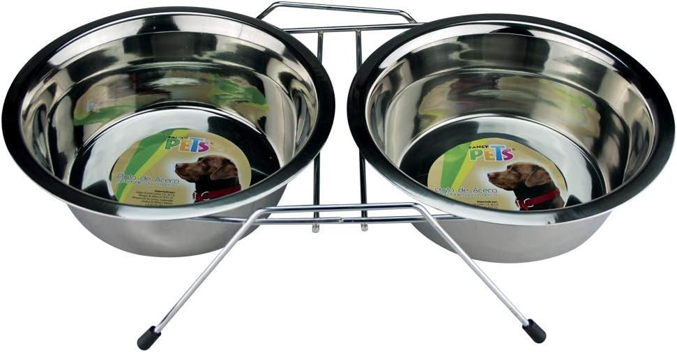 Comedero Doble Con 2 Platos 16 Oz Fancy Pets