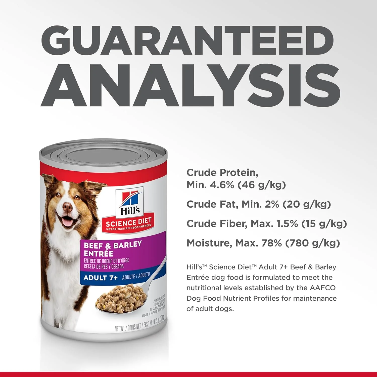 Hill's Science Diet Lata de Alimento Húmedo para Perros Adultos de +7 años sabor Carne de Res y Cebada 370gr - Imagen 4