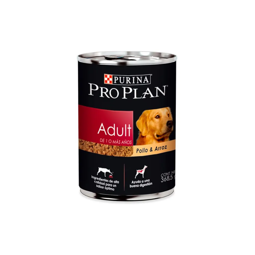 Lata Pro Plan Perro Adulto Pollo y Arroz 368gr