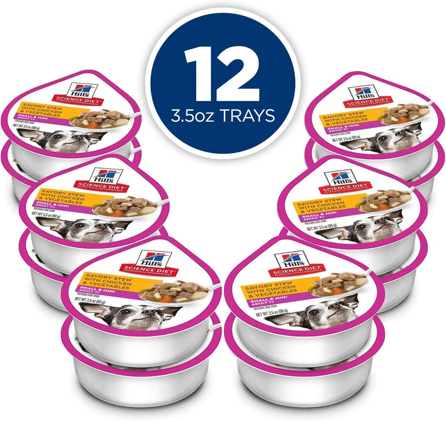 Hill's SD Adult 7+ Small & Mini Alimento Húmedo en cluster para Perro Senior de Raza Pequeña sabor Pollo y Vegetales 99g Caja con 12 charolas - Imagen 2