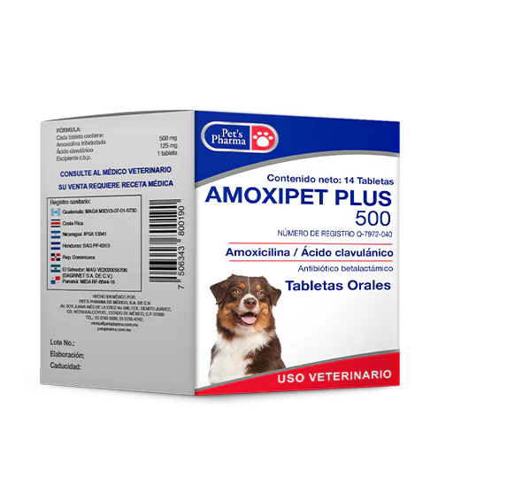 Amoxipet Plus 500 - 14 Tabletas