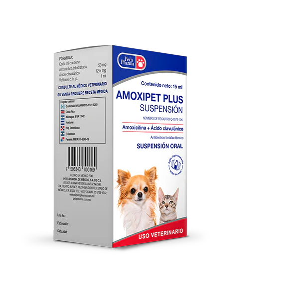 Amoxipet Plus Suspensión Frasco con 15 ml