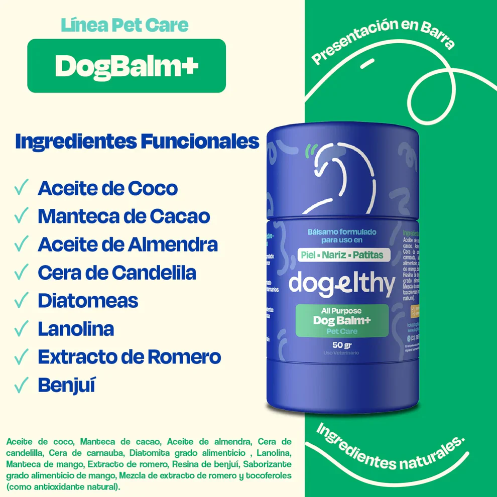 Dogelthy Dog BALM STICK 50 gr ( Bálsamo Hidratante para Piel, Patitas y Nariz Anti Resequedad y Agrietamiento ) - Imagen 4