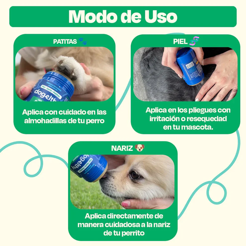 Dogelthy Dog BALM STICK 50 gr ( Bálsamo Hidratante para Piel, Patitas y Nariz Anti Resequedad y Agrietamiento ) - Imagen 3