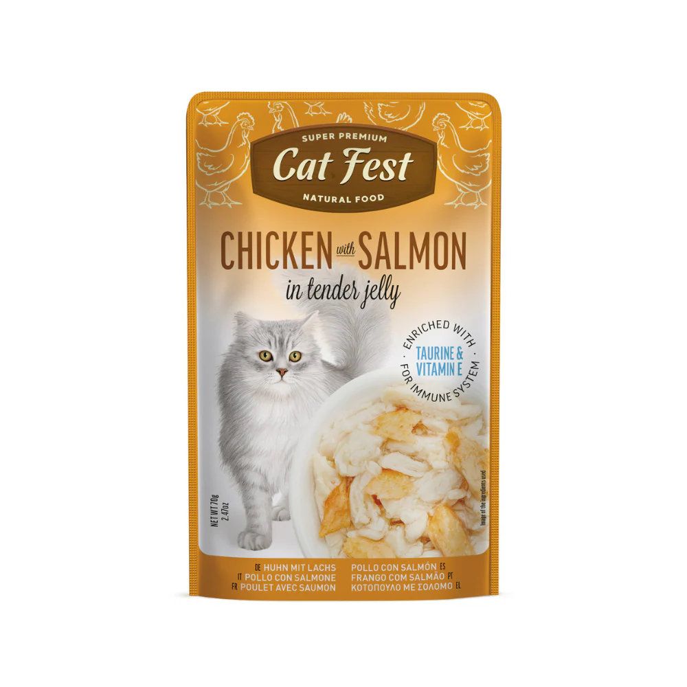 Cat Fest Filete de Pollo con Salmon en Gelatina