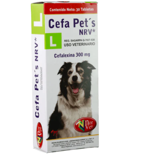 Cefa Pets NRV L 30 Tabletas ( Cefalexina 300 mg )