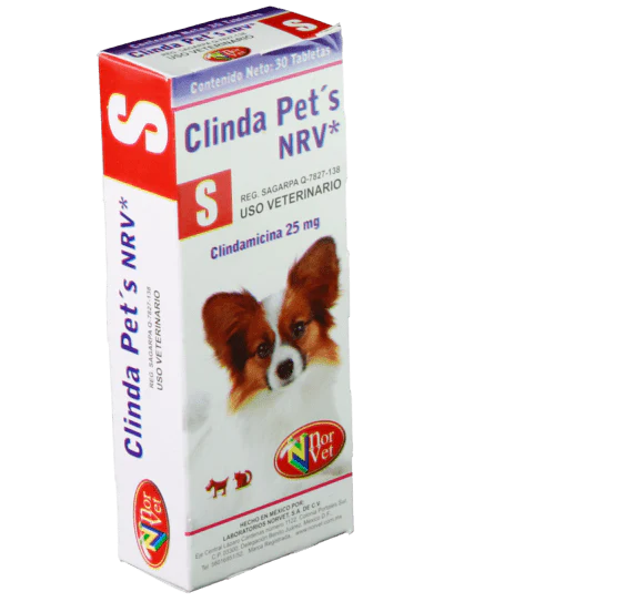 Clinda Pets NRV S 30 Tabletas ( Clindamicina 25 mg ) ClindaPets