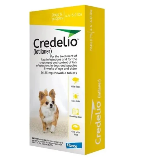 Credelio 1.3-2.5 kg 3 tabletas ( 56.25 mg Lotilaner ) Pulgas y Garrapatas