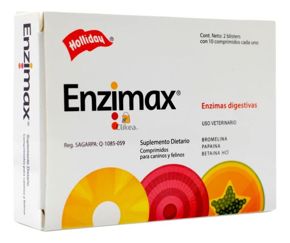 Holliday Enzimax Suplemento Dietario Canino y Felino 20 Tab - Imagen 2
