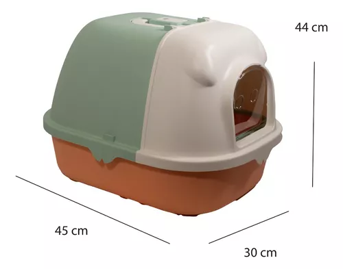 Arenero Cerrado Tricolor Con Pala Para Gatos 45x30x44 - Imagen 4