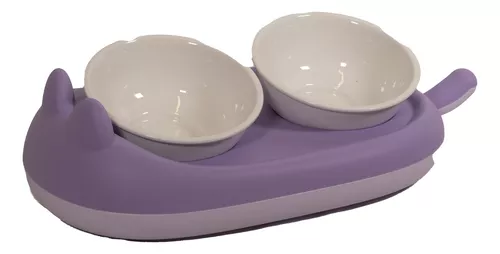 Comedero Doble Elevado De Cerámica Para Gatos - Imagen 5