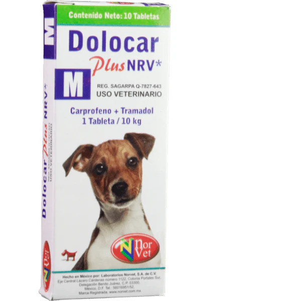 Dolocar Plus M NRV 10 tabletas ( Carprofeno + Tramadol) 10 kg
