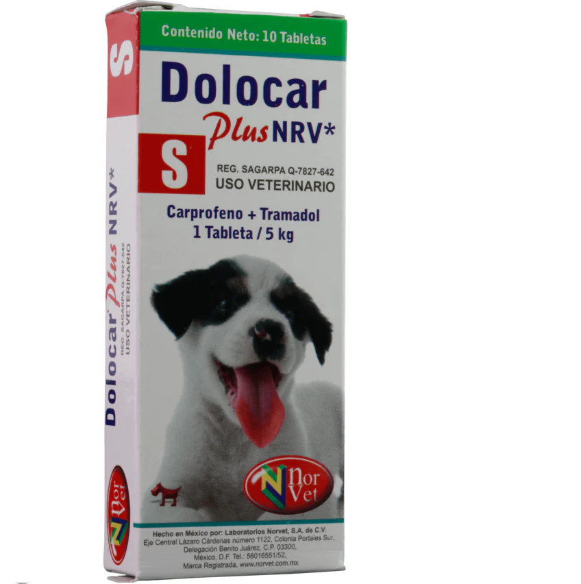 Dolocar Plus S NRV 10 tabletas ( Carprofeno + Tramadol) 5 kg