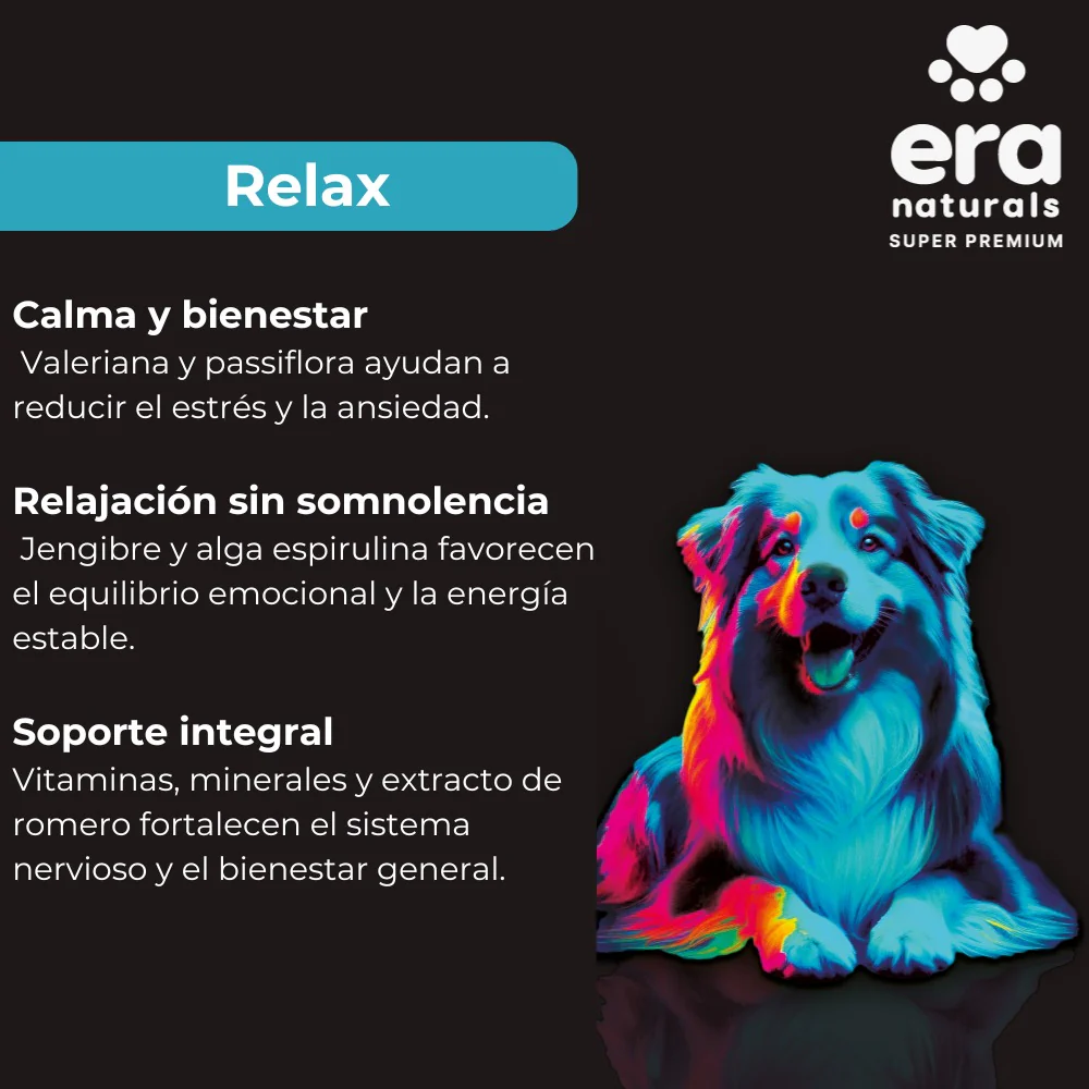 Suplemento para Perros Era Naturals Tranquilizante - Relax Calming Powder 300 Gr - Imagen 2