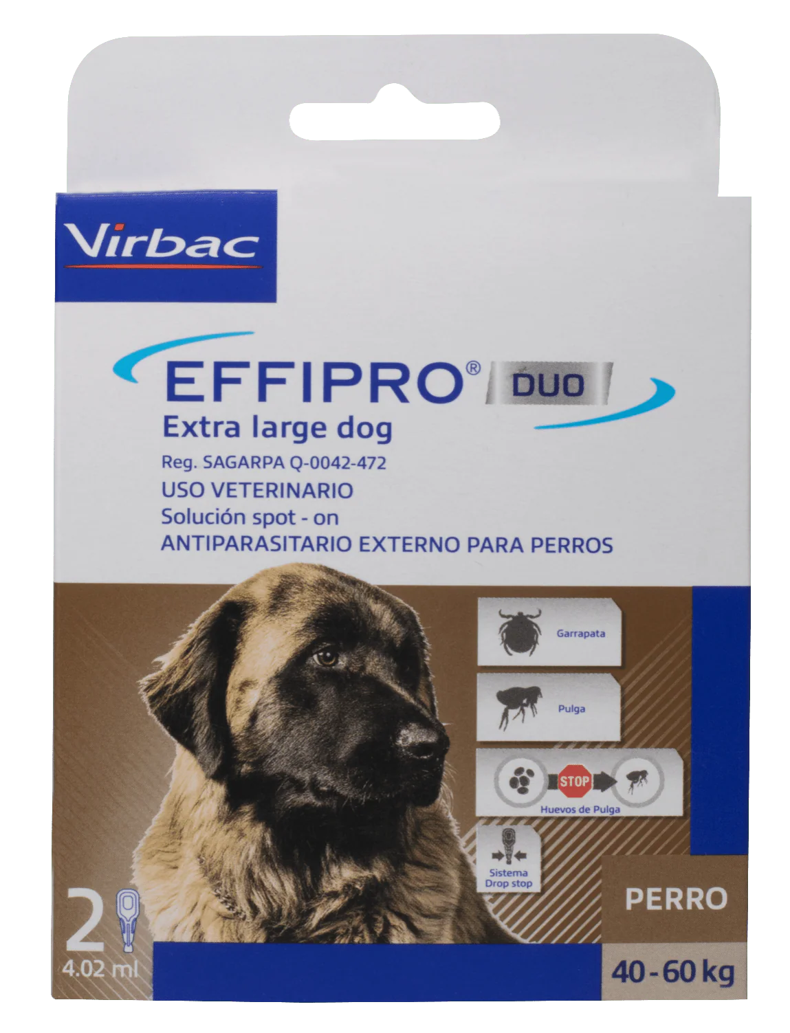 Effipro Duo 2 Pipetas para Perro Antiparasitario contra pulgas y garrapatas - Imagen 4