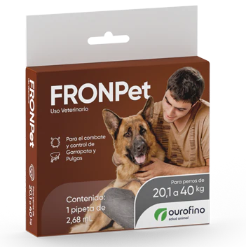FrontPet Perros 20 a 40 kg ( 1 Pipeta 2.68 mL - Fipronil - Pulgas y Garrapatas )