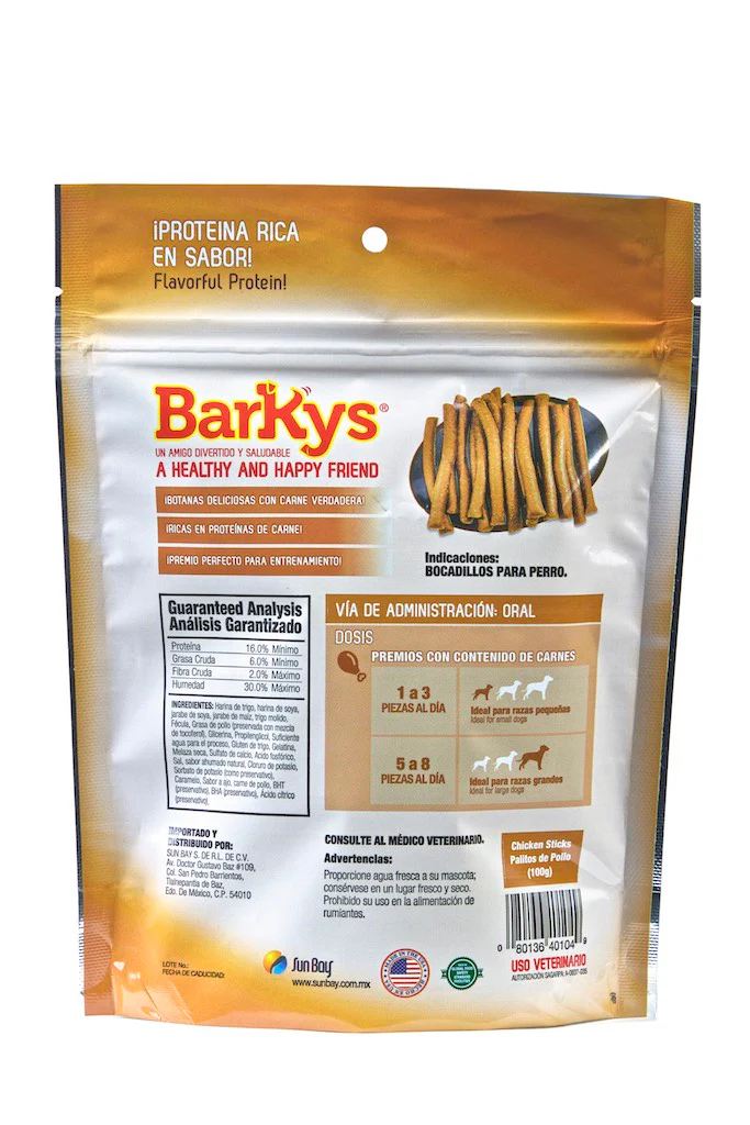 Barkys Palitos De Pollo Chicken Sticks 3 Pzas 100 Gr - Premios - Imagen 2