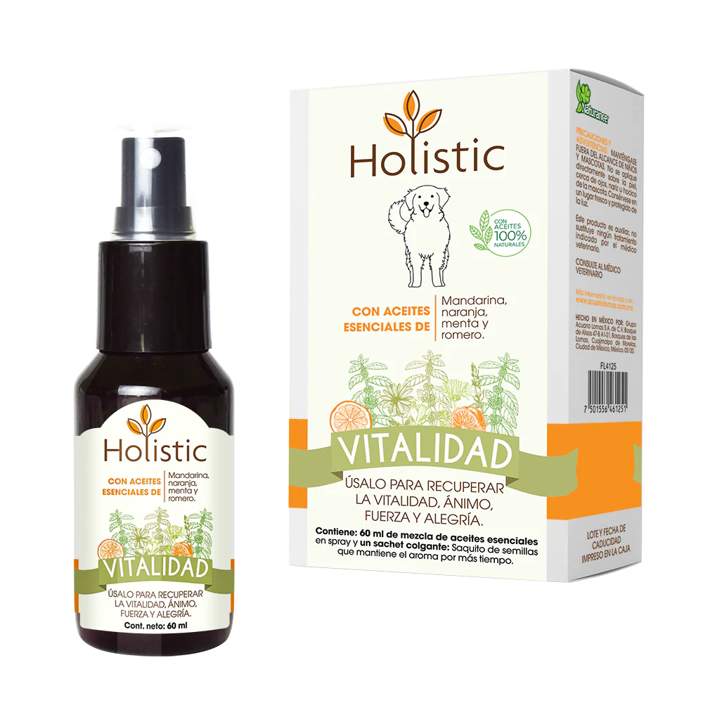 Holistic Vitalidad 60 mL (Vitalidad, Ánimo, Fuerza y Alegría ) Aromaterapia