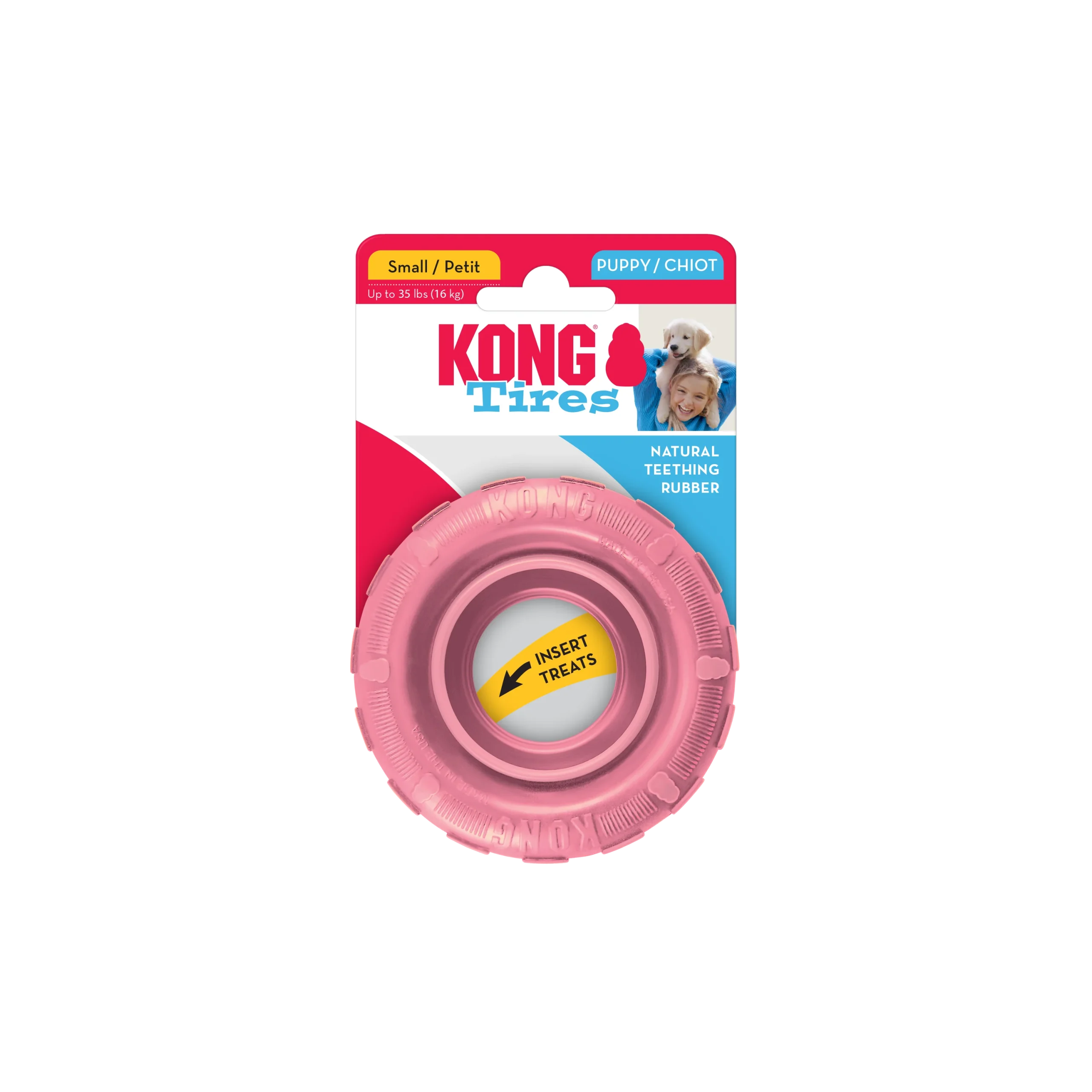 KONG Puppy Tire: Juguete de caucho para perros cachorros que estimulan la masticación y reducen el estrés - Imagen 4