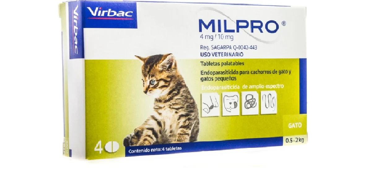 Milpro Endoparasiticida 4 mg / 10 mg 4 tabletas (Kitten)