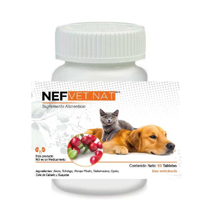 Nef VetNat 100 Tabletas Vías Urinarias Antes Renal VetNat (Renalvetnat)