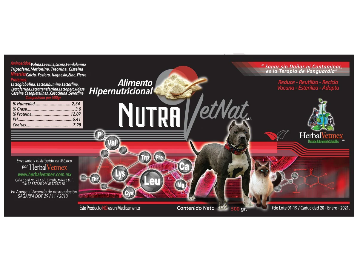 Nutra VetNat 500 g ( Alimento Hipernutricional ) NutraVetNat - Imagen 2
