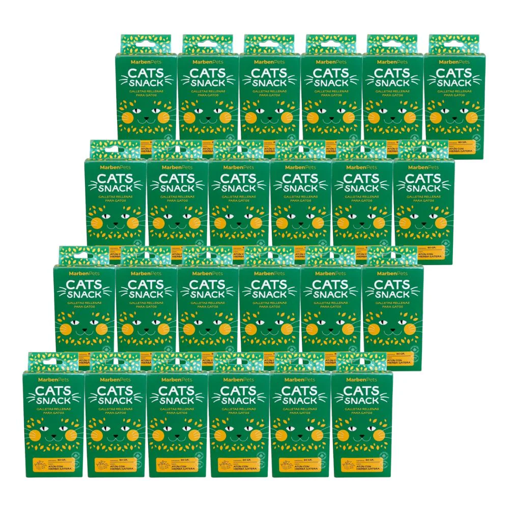 Pack 24x Cats Snack Relleno Atun Hierba Gatera 80gr
