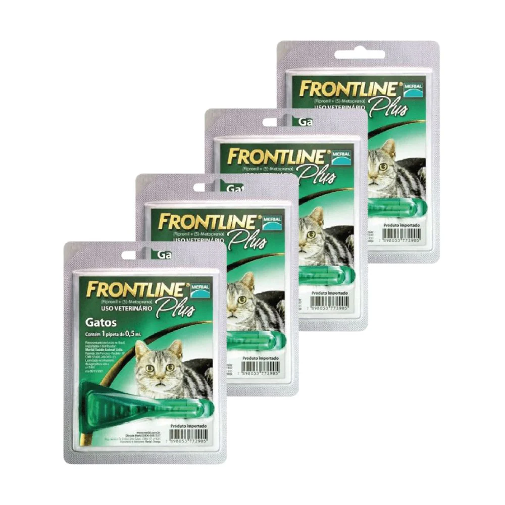 Pack 4x Frontline Plus Gatos 0.5ml