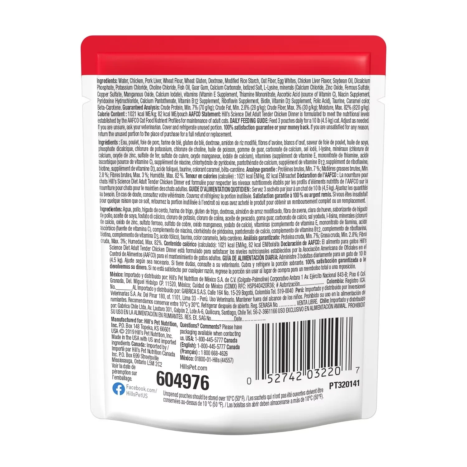 Alimento Húmedo Hills Pouch para Gato Adulto Sabor Pollo - 12 Pack - Imagen 3