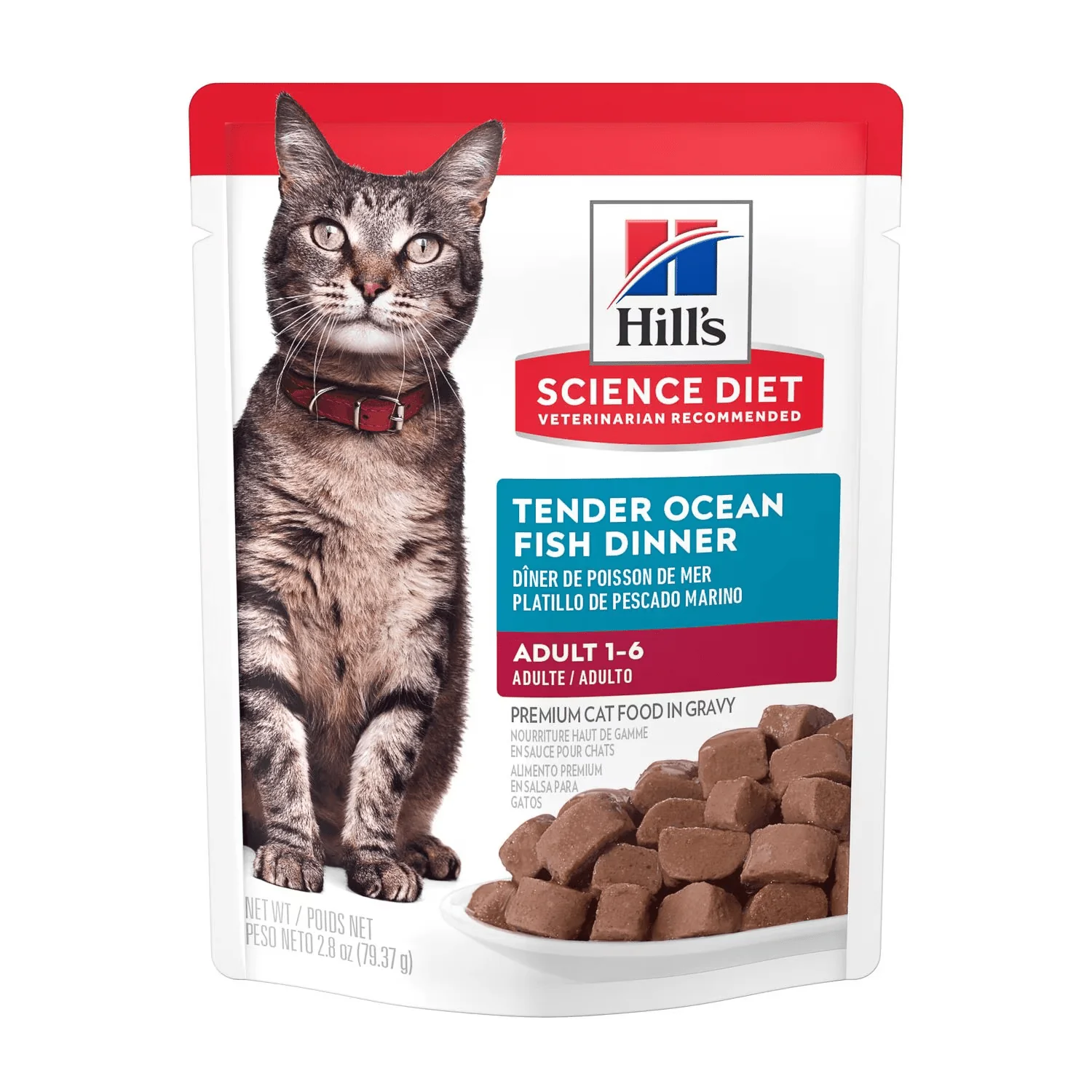 Alimento Húmedo Hills Pouch para Gato Adulto Sabor Pescado - 12 Pack