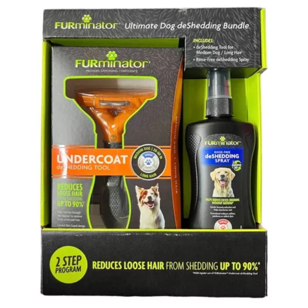 Furminator Kit de Cepillo Mediano para Perro de Pelo Largo Y Spray Hidratante 215ml - Imagen 3
