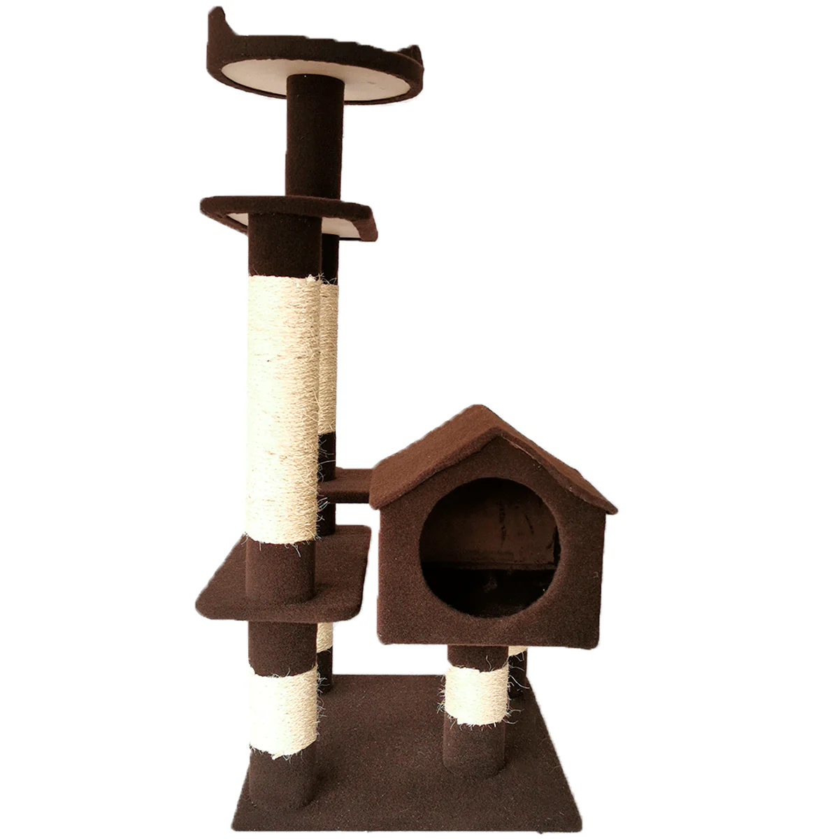 MyA Mueble Árbol Rascador para Gatos con Casa y Cama, Torre Grande 123 cm - Imagen 5
