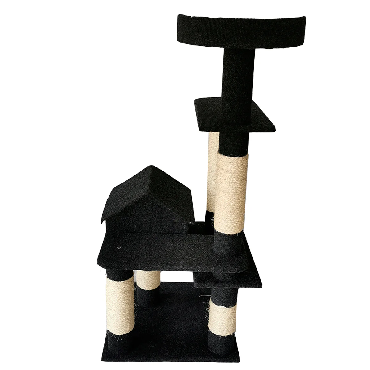 MyA Mueble Árbol Rascador para Gatos con Casa y Cama, Torre Grande 123 cm - Imagen 3