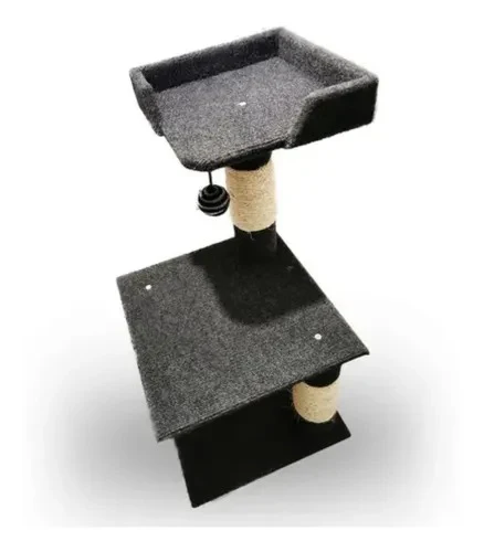 Rascador Para Gatos Arbol Mueble Juguete Gris 80 Cm - Imagen 5