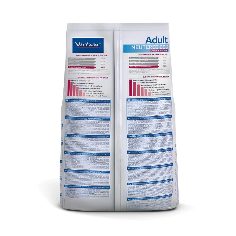 Virbac Alimento Perros Adult Neutered Large Medium 12 kg Esterilizado Raza Grande Mediana - Imagen 2