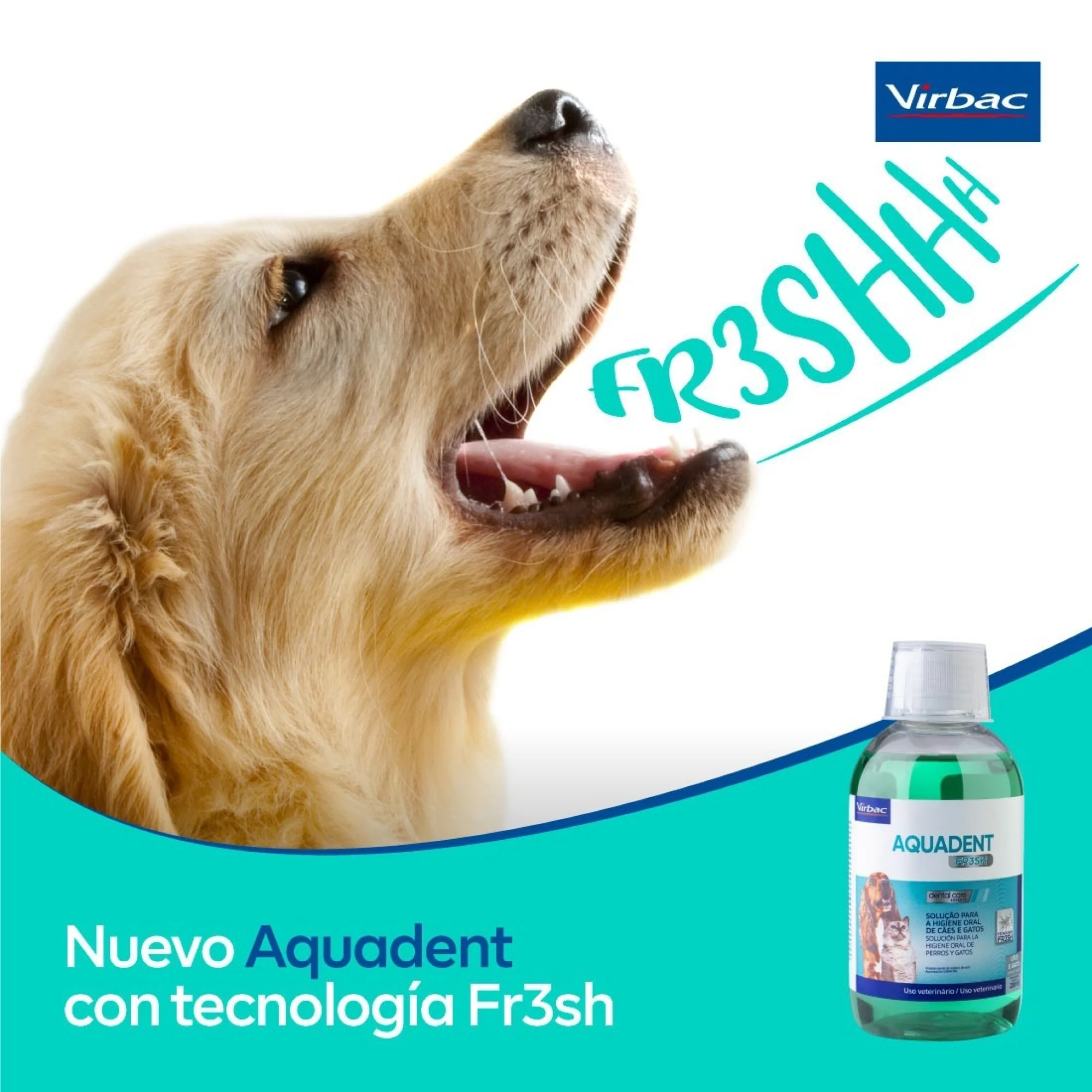 Virbac Aquadent 250 ml Solucion Higiene Oral Perros Gatos Mal Aliento - Imagen 5