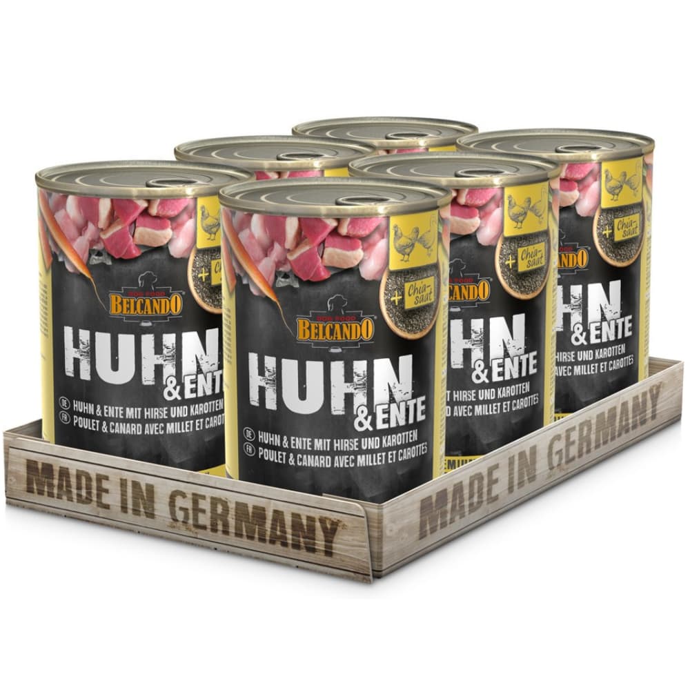 Pack 6x Belcando Lata Pollo Pato Mijo y Zanahoria 400gr