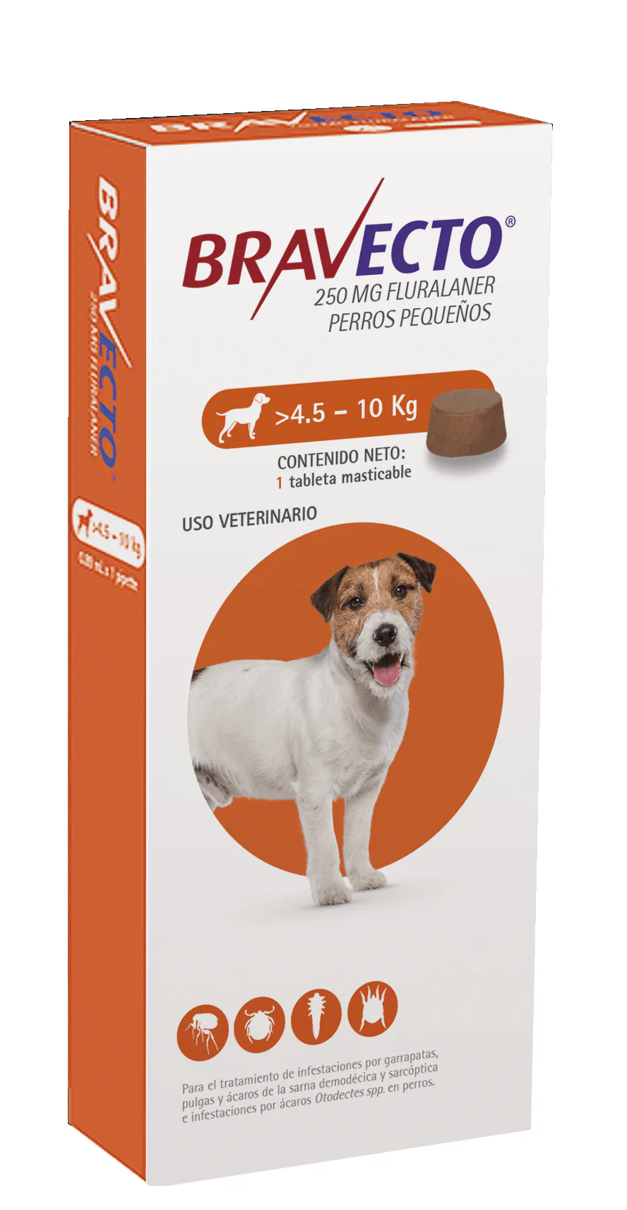 Bravecto Para Perro De 4.5 A 10 Kg - 250 Mg - Antipulgas y Garrapatas