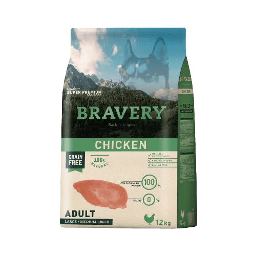 Bravery Perro Adulto Pollo Razas Medianas y Grandes