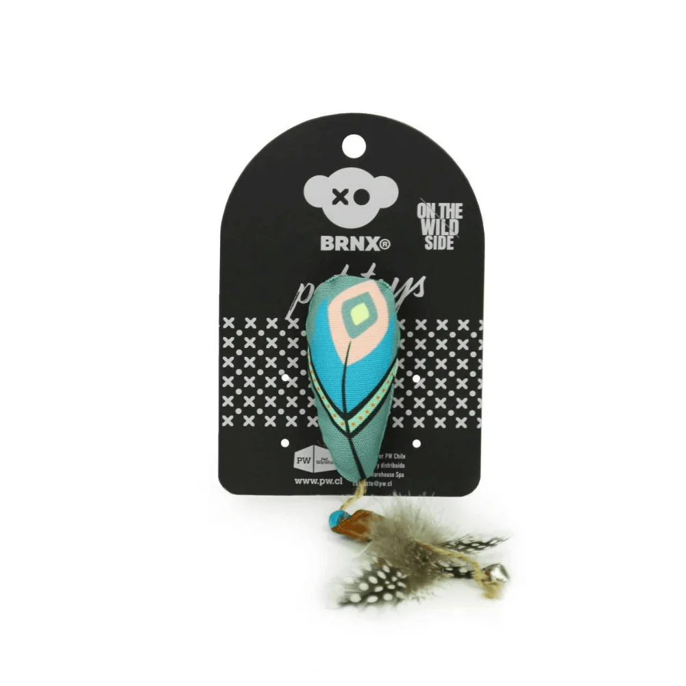 BRNX Juguete Gato Pluma Boho Celeste