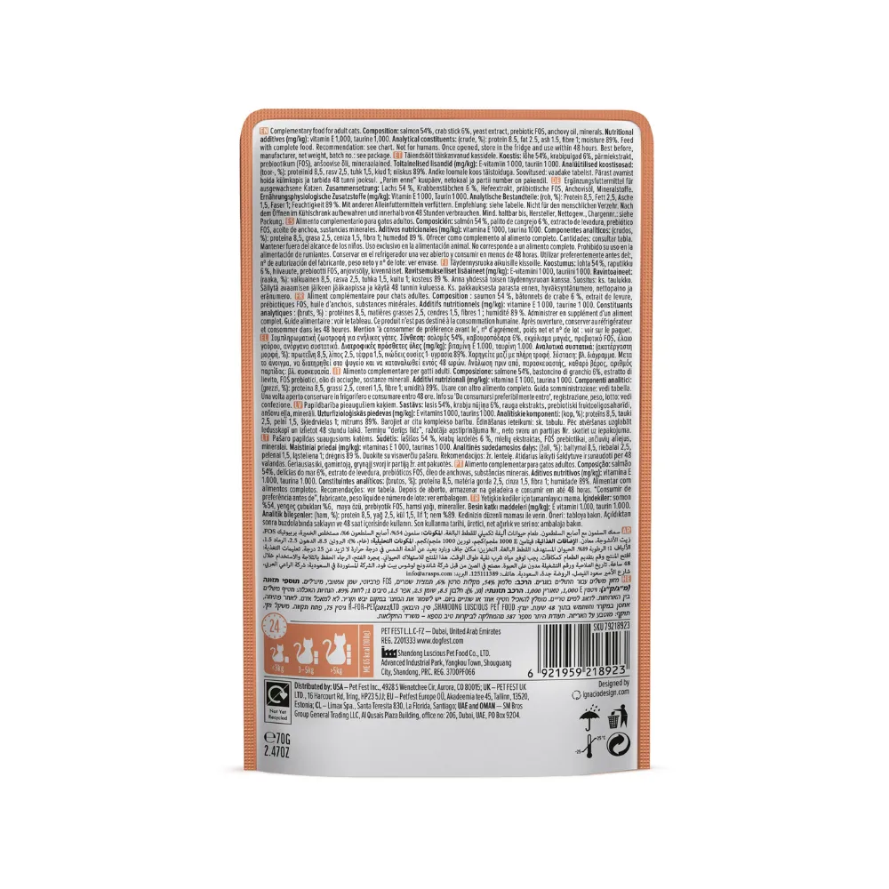 Cat Fest Filete de Salmon con Palitos de Cangrejo en Gelatina - Imagen 2